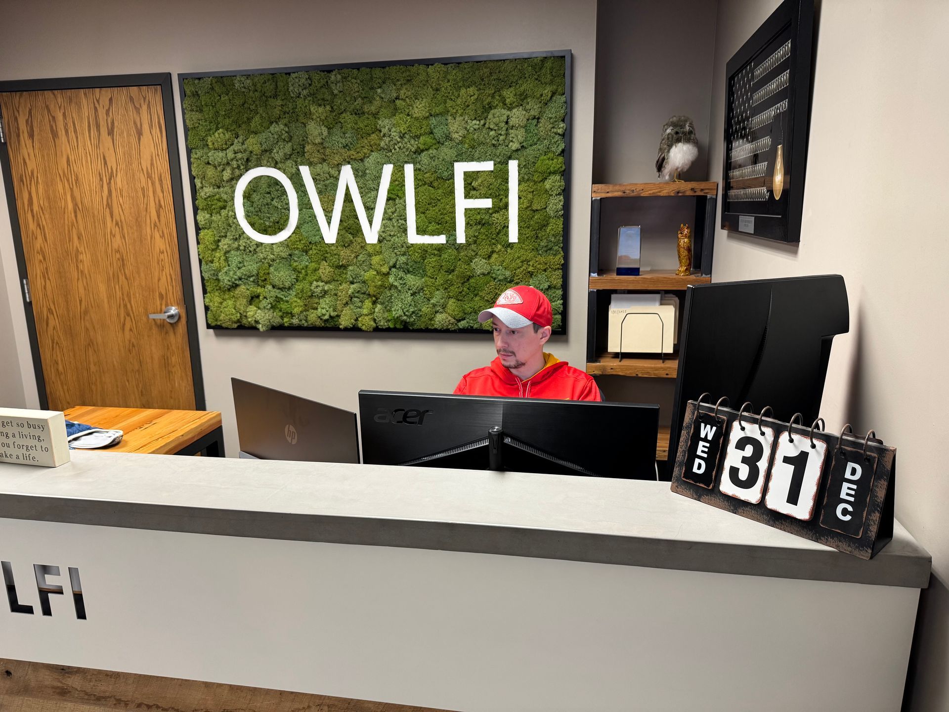 Daniel at the OWLFI front office