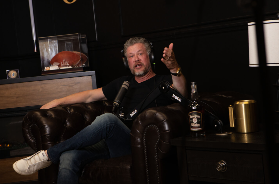 Elliot recording The Elliot Omanson Show
